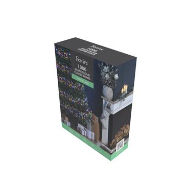 1000 Cluster Light - Multi-Coloured Light /Green Cable