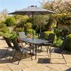 Amora 6 Seater Dining Set with Parasol