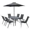 Amora 6 Seater Dining Set with Parasol