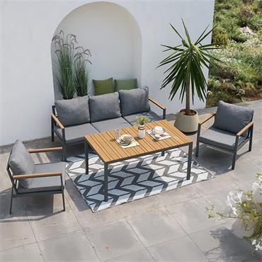Vila Dining Set with Sofa and 2 Chairs