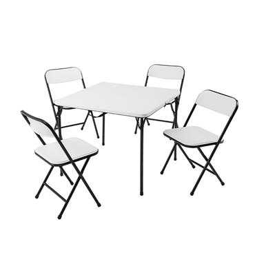 Folding Table and 4 Chairs in 1 Box - White