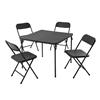 Folding Table and 4 Chairs in 1 Box - Black