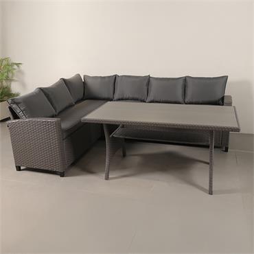 Canto L Corner and Polywood Table Grey