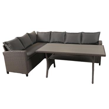 Canto L Corner and Polywood Table Grey