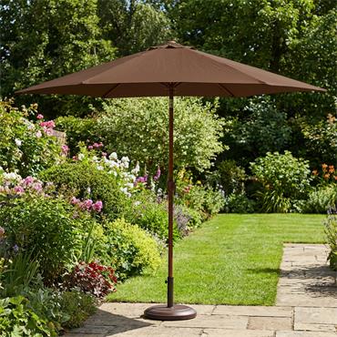 Alum 3m Parasol with LED's and Tilt -Grey