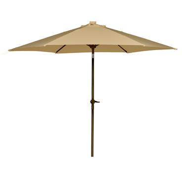 Alum 3m Parasol with LED's and Tilt -Taupe