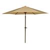Alum 3m Parasol with LED's and Tilt -Taupe