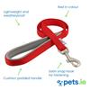 Viva - Padded Dog Lead - Red - 100cm x 1.9cm