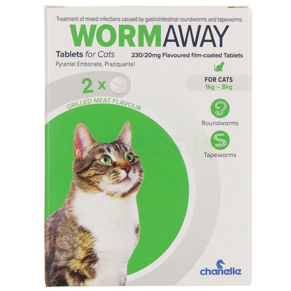 Chanelle Wormaway 2 Worming Tablets Grilled Meat Flavour Cats