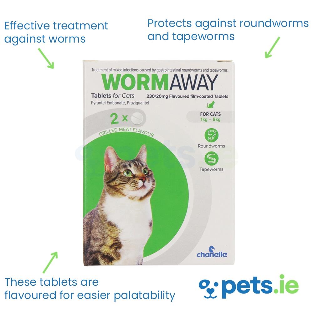 Chanelle Wormaway 2 Worming Tablets Grilled Meat Flavour Cats