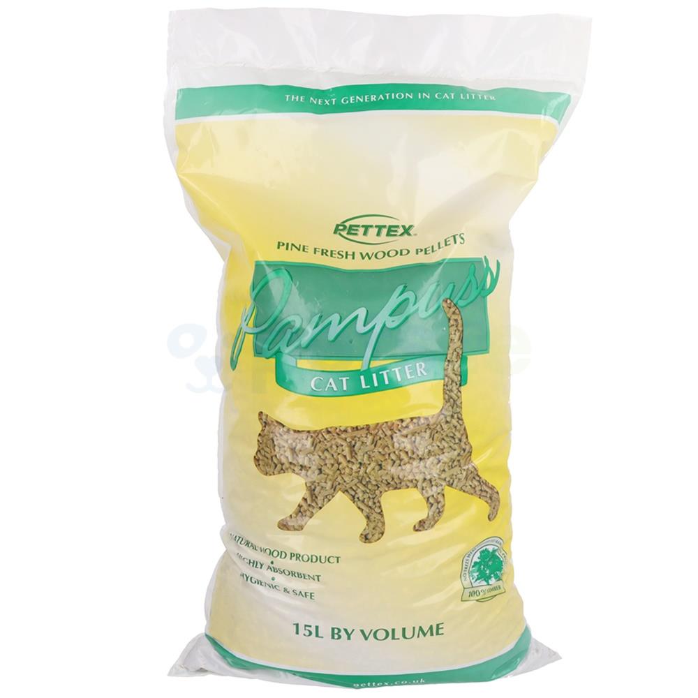 Pampuss Wood Cat Litter 15Lt Pets.ie Ireland
