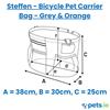 Flamingo Steffen - Bicycle Pet Carrier Bag - Grey & Orange
