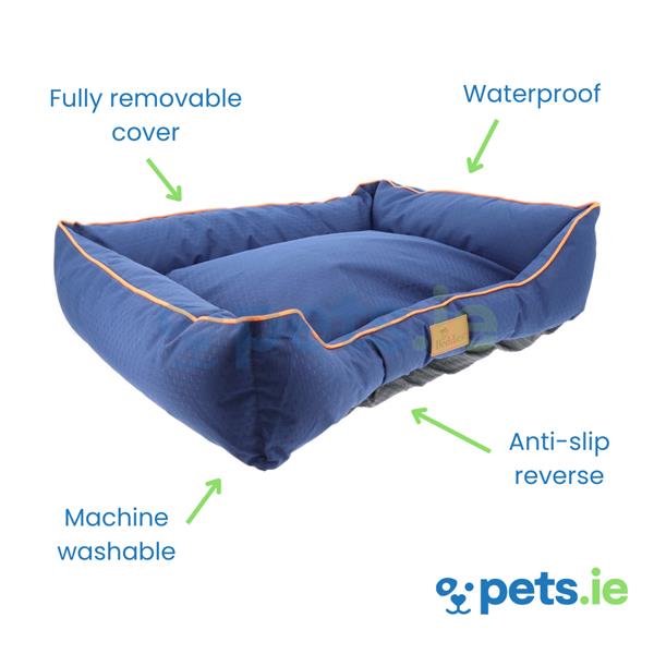 Beddies Dog Bed Waterproof Lounger Blue/Rust Pets.ie Ireland