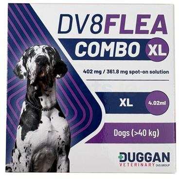 Duggan Veterinary DV8 Flea Combo - Spot On Fleas, Ticks & Lice - Extra Large Dog