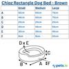 Flamingo Chipz Rectangle Dog Bed - Brown