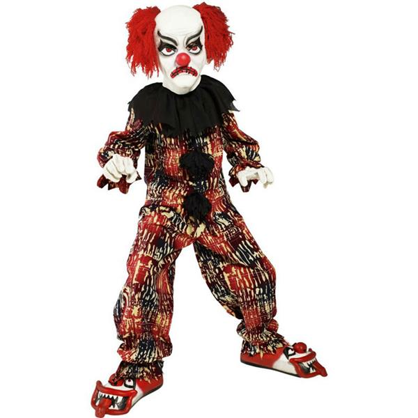 Carver Clown Adult Mask with Red Hair Creepy Latex Joker Halloween