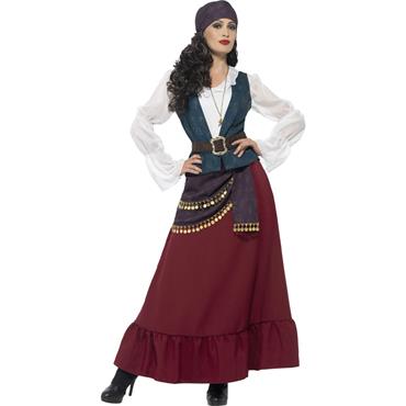 Womens Pirate Shirt Deluxe Fancy Dress Costume Accessory Lady Buccaneer Outfit