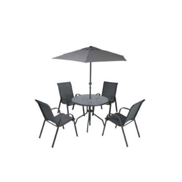 Amora 4 Seater Dining Set With Parasol