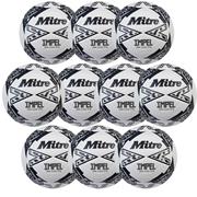 Mitre Junior Impel Lite Football | (Age U12-U14) | 370G | Pack of 10 - WHITE BLACK