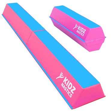 KIDZNASTICS FOLDABLE BALANCE BEAM, MAT & MINI INCLINE WEDGE SET - Pink