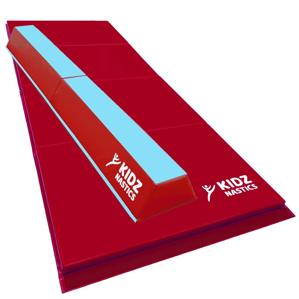 KIDZNASTICS GYMNASTICS FOLDABLE BALANCE BEAM & MAT PACK Red Michael