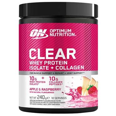 Optimum Nutrition Clear Whey Protein Isolate + Collagen 240G | Apple & Raspberry - BLACK