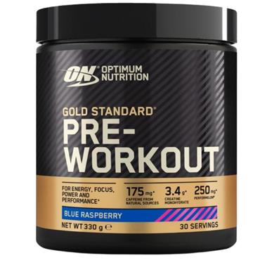 OPTIMUM NUTRITION GOLD STANDARD PRE WORKOUT 300G | BLUE RASPBERRY - BLACK