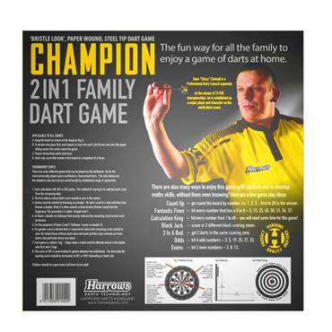 HARROWS CHIZZY CHAMPION 2 IN 1 FAMILY DARTBOARD - BLACK