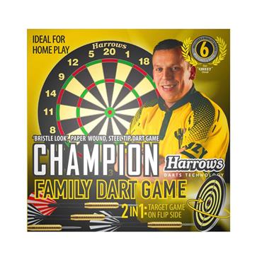HARROWS CHIZZY CHAMPION 2 IN 1 FAMILY DARTBOARD - BLACK