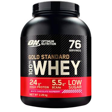 Optimum Nutrition Gold Standard 100% Whey Protein 2.28Kg I White Chocolate Raspberry - Black