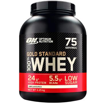 Optimum Nutrition Gold Standard 100% Whey 2.25Kg I Unflavoured - Black