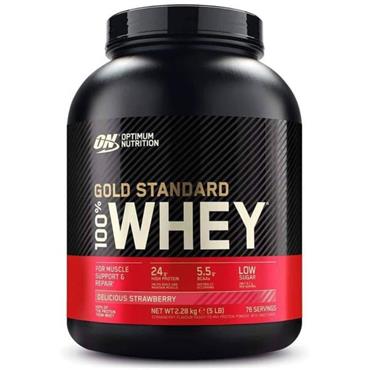 Optimum Nutrition Gold Standard 100% Whey I 2.28KG Delicious Strawberry - Black