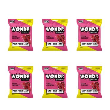 Wondr Jellies Fizzy Cherry 50G Bag I 6 Pack - Red