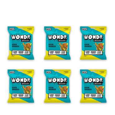 Wondr Jellies Sour Snakes Bag 50G I 6 Pack - Red