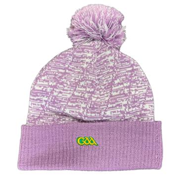 DONEGAL WOMENS KNITTED BOBBLE HAT - Purple