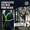 Six Peaks LED Reflective Vest With Phone Holder - Black