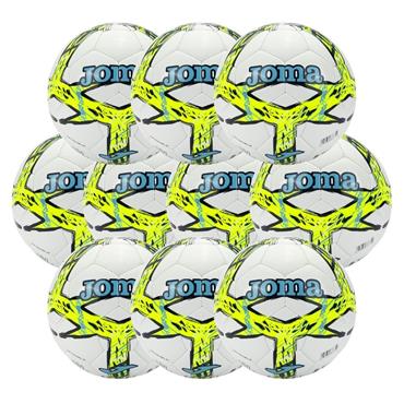 JOMA DALI III FOOTBALL | 10 PACK  | SIZE 5 | WHITE YELLOW - White