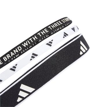 Adidas 3 Pack Headbands - Black/White