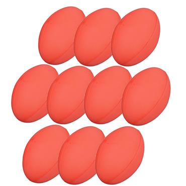Uncoated Foam Rugby Ball - RED - Pack Of 10 - Red