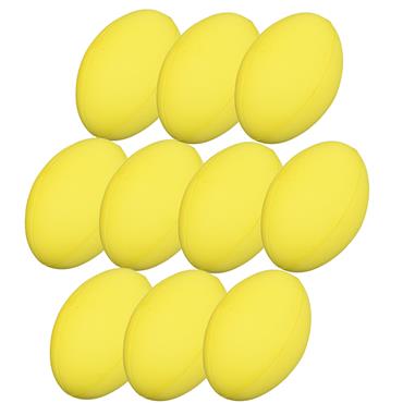 Uncoated Foam Rugby Ball - YELLOW - Pack Of 10 - Yellow