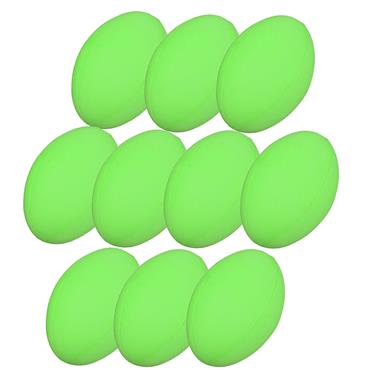 Uncoated Foam Rugby Ball - GREEN - Pack Of 10 - GREEN
