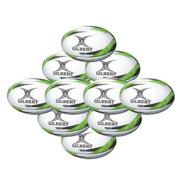 Gilbert G-TR3000 Rubgy Training Ball - Size 4 - Pack of 10 - GREEN