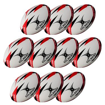 Gilbert G-TR3000 Rugby Training Ball - Size 3 - Pack of 10 - Red