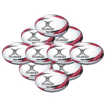 Gilbert G-TR3000 Rugby Training Ball - Size 3 - Pack of 10 - Red