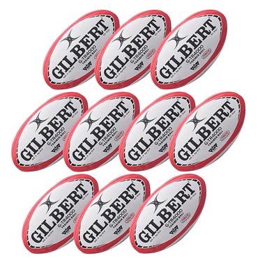 Gilbert G-TR4000 Rugby Training Ball - Size 4 - Pack of 10 - Red