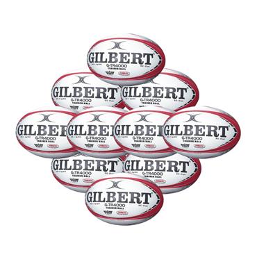 Gilbert G-TR4000 Rugby Training Ball - Size 4 - Pack of 10 - Red