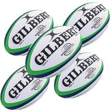 Gilbert Barbarian 2.0 Rugby Match Ball - Size 5 - Pack of 5 - GREEN