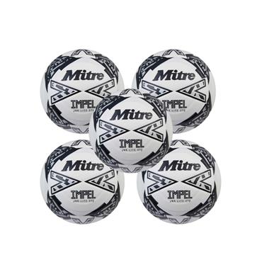 MITRE JUNIOR IMPEL LITE FOOTBALL | (AGE U12-U14) | 370G | PACK OF 5 - White