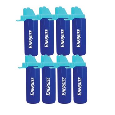 LIGHTNING ENERGISE HYGIENE WATER BOTTLE SET OF 8 WITH CARRIER - BLUE