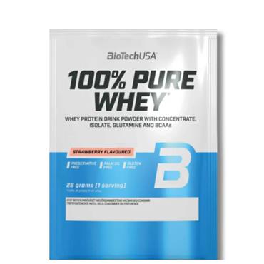 BiotechUSA 100% Pure Whey Strawberry | 28g | Single Serving - One